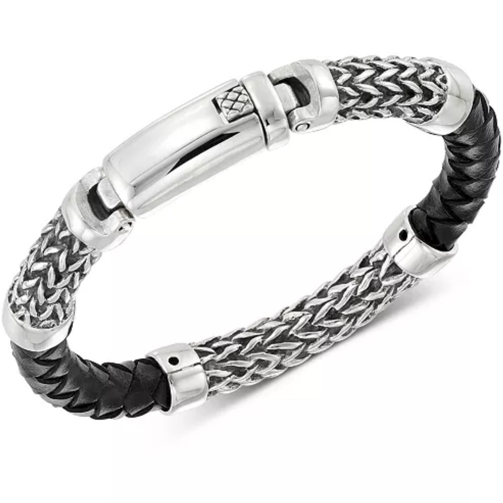 LEGACY for MEN by Simone I. Smith  Leather/Stainless Bracelet